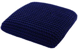 Habitat Knot Large Knitted Pouf - Blue